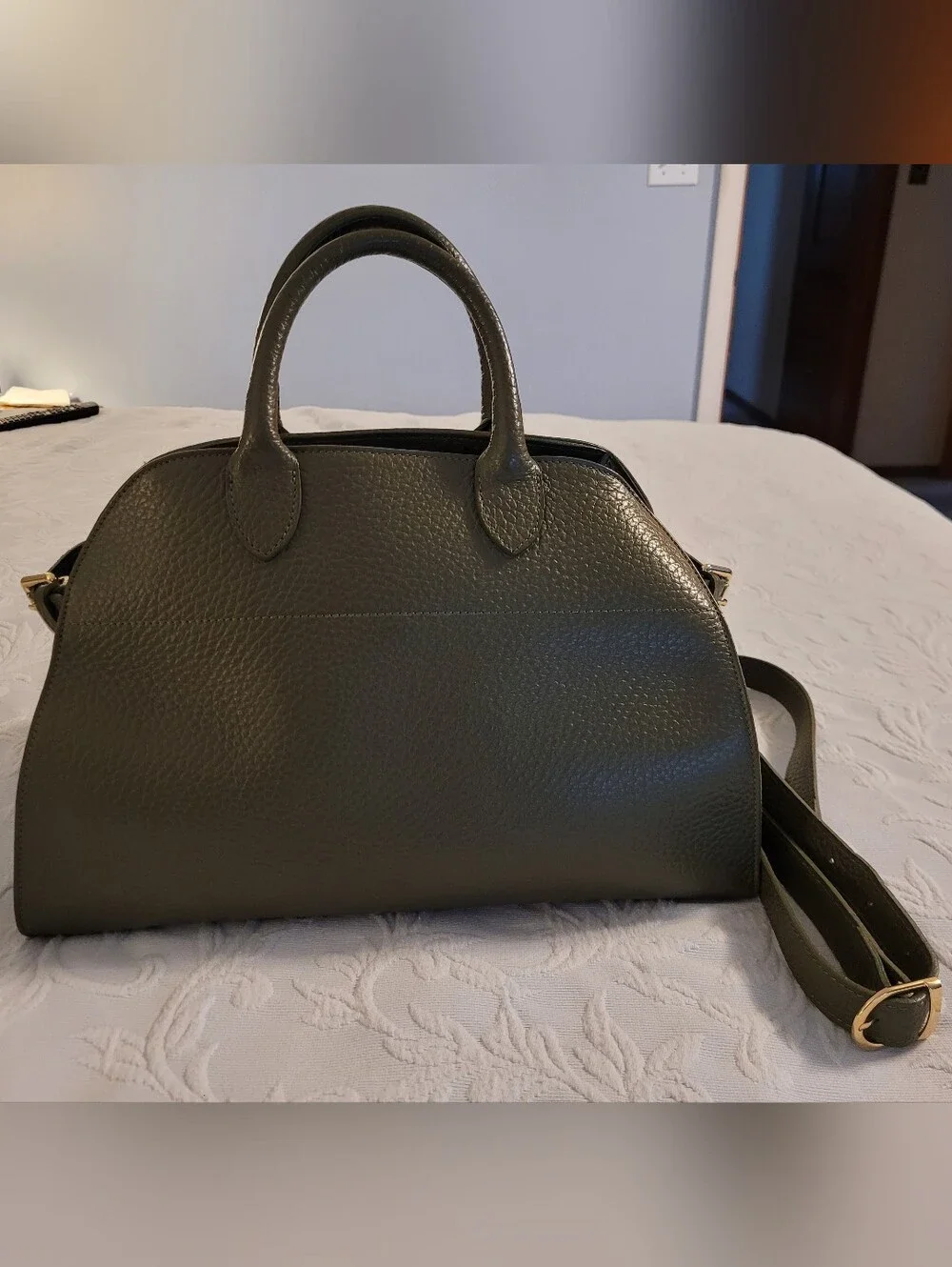 Divina Firenze  Olive Green Leather Satchel